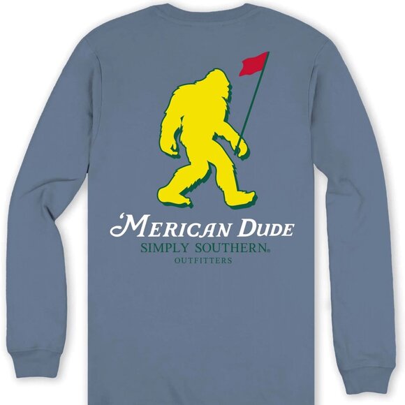 Sasquatch Golf Flag Simply Southern Long Sleeve Shirt Unisex - Picture 2 of 3